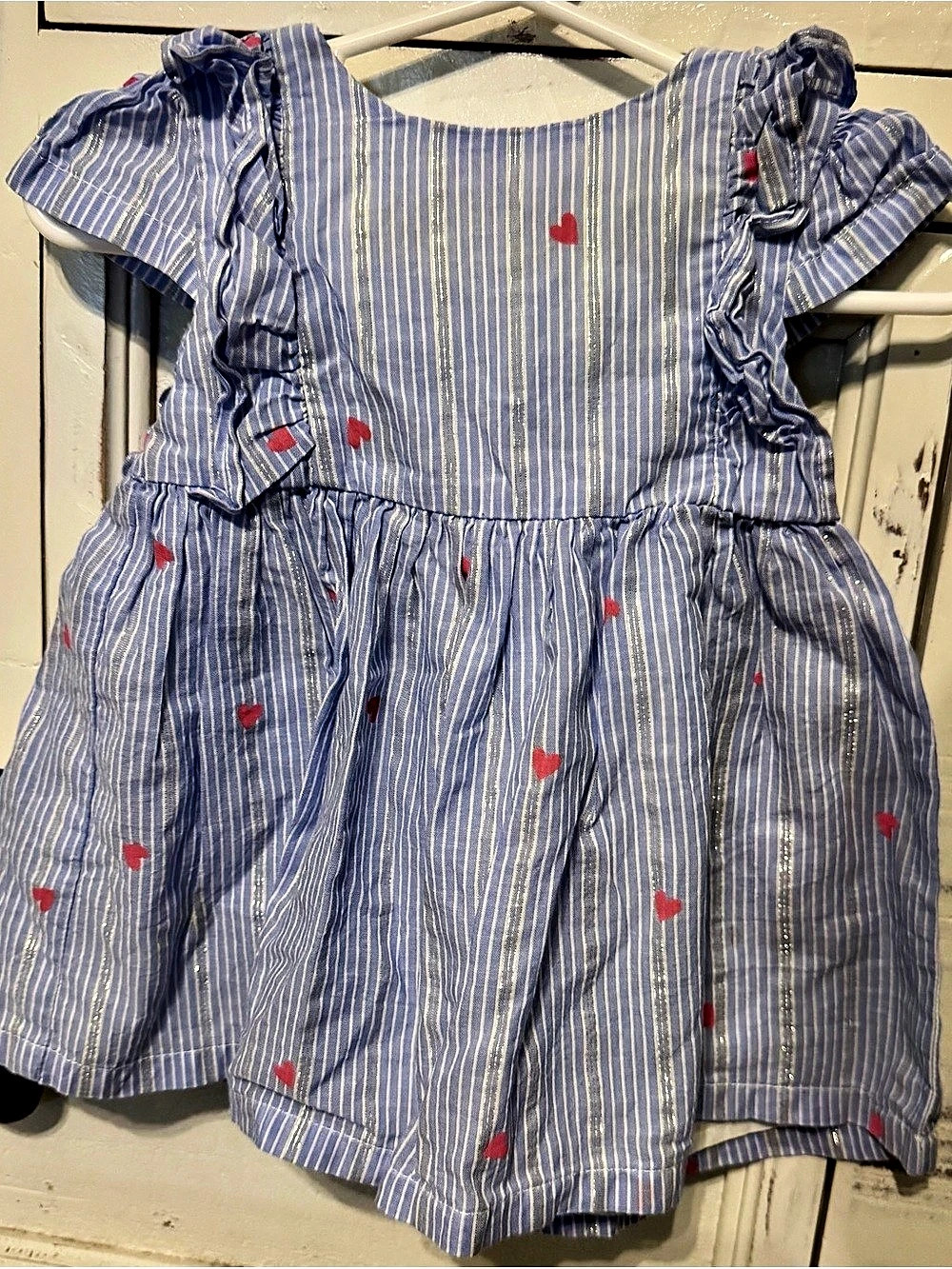 Kids Blue & White Striped Casual Dress